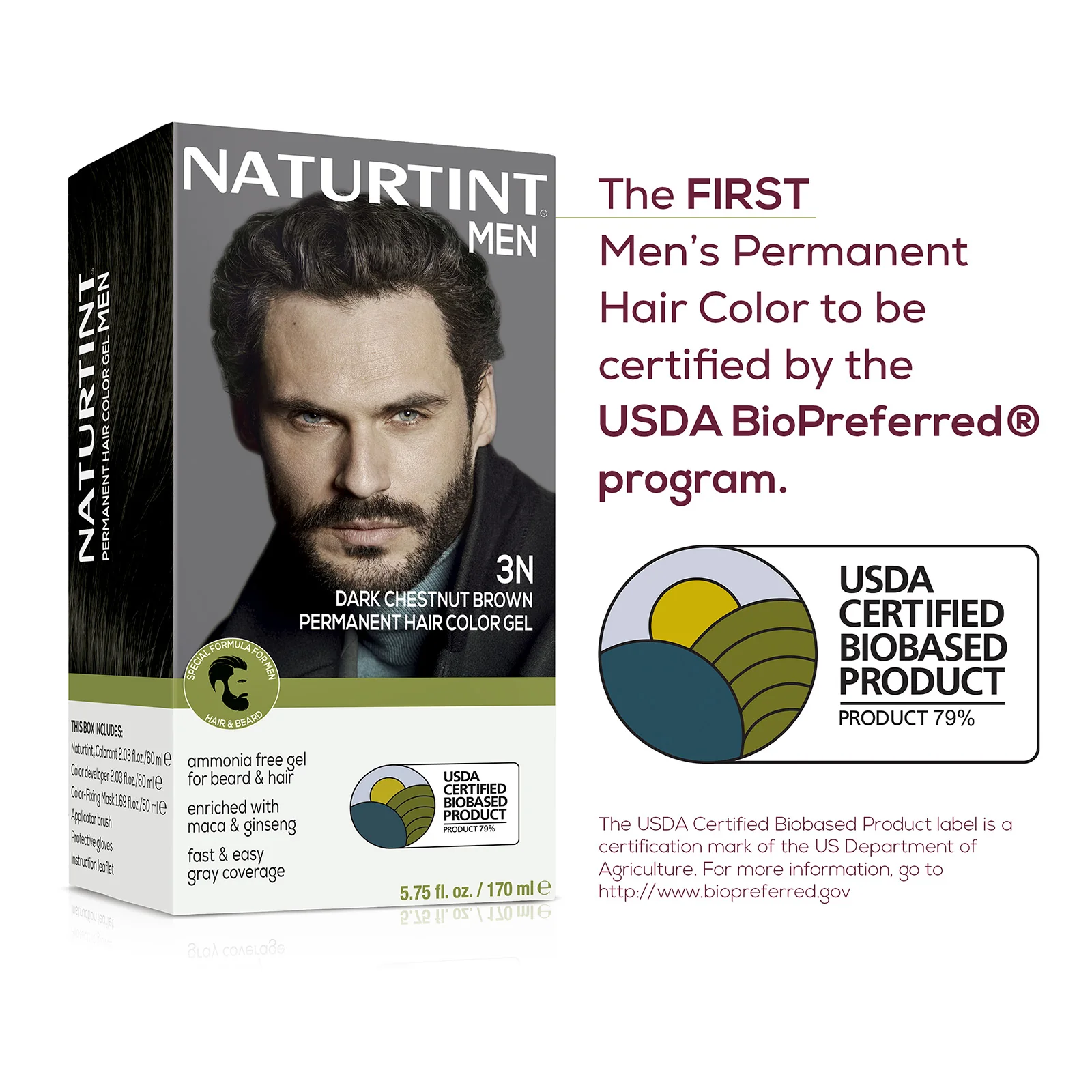Naturtint Men's Permanent Hair Color 3N Dark Chestnut Brown - Image 5