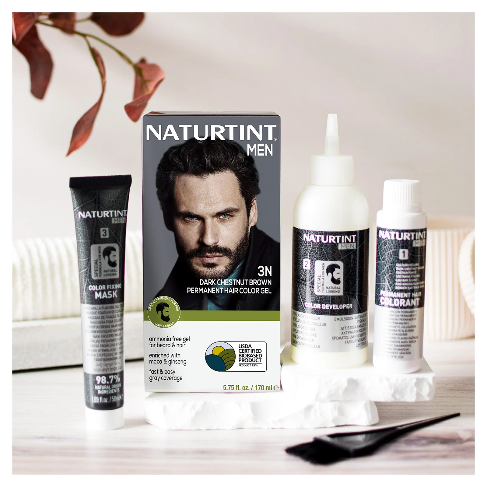Naturtint Men's Permanent Hair Color 3N Dark Chestnut Brown - Image 6